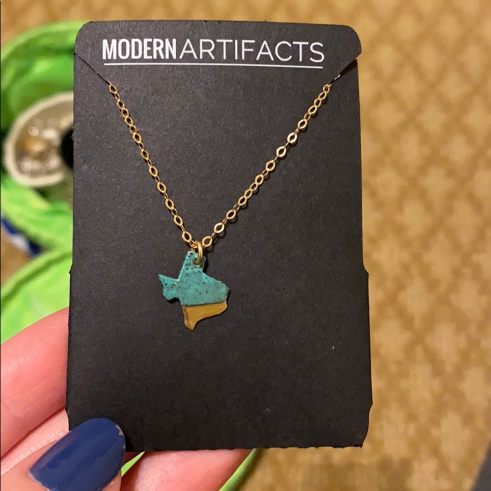 Modern Artifacts Texan necklace - turquoise & gold